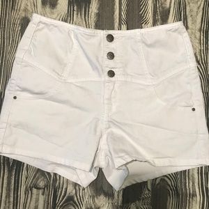 Sneak Peek high waisted white shorts